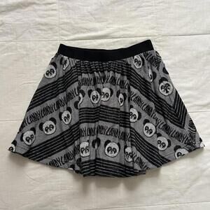 Candy Stripper grey & black skirt with panda print Size small